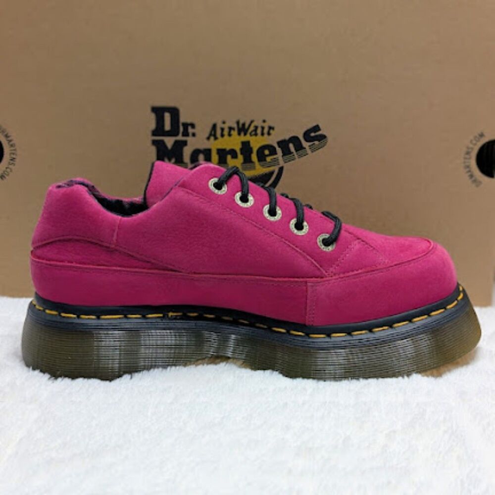 Dr. Martens Buzz 5i Fuchsia Pink Milled Nubuck WP Leather Lace-Up Shoes UK 7 NIB - Picture 9 of 14